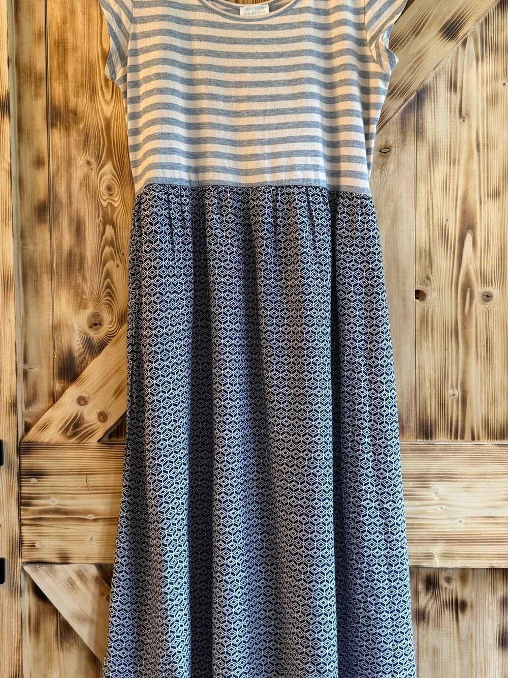 Woman Caslon Blue Striped & Patterned Knit Dress